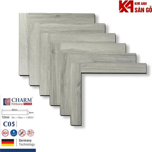 Sàn Gỗ Xương Cá 12mm Charm C05